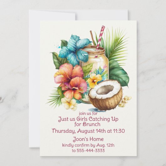 女性の集まり 招待状 (正面)