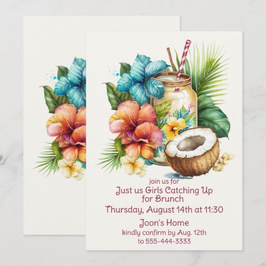 女性の集まり 招待状 (正面/裏面)