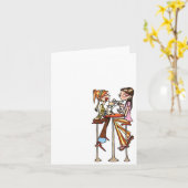 女性の雑談のnotecard カード (黄色い花)