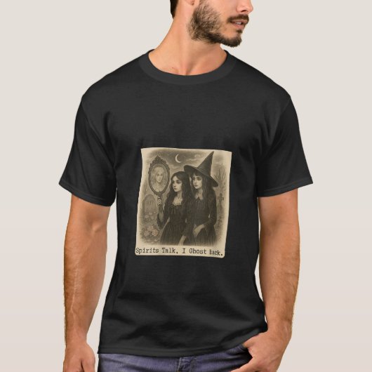 女性の霊が話す I ゴーストバックウィッチ墓地 S Tシャツ (正面)