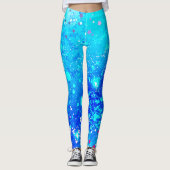 女性の青とターコイズレギンス レギンス (正面)
