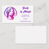 女性の頭と美容師サロン 名刺 (正面/裏面)