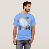 女性の頭のシルエット祈と手 Tシャツ (正面フル)