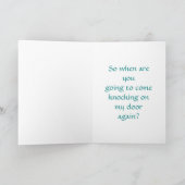 女性の頭型の真鍮ドアノッカー カード (内部)