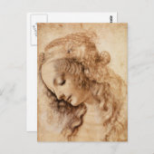 女性の頭 ポストカード (正面/裏面)