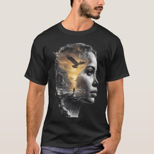 女性の頭 Tシャツ (正面)
