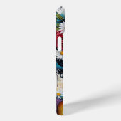 女性の顔とバラとデイジーの水色 Case-Mate iPhoneケース (裏面 / 右)