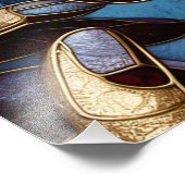 女性の顔のステンドグラスの抽象芸術アート フォトプリント            (角)