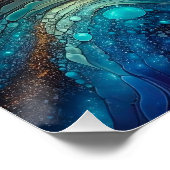 女性の顔のポートレート-抽象芸術アート ポスター (コーナー)