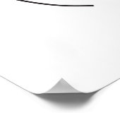 女性の顔ポートレートと蝶ラインアートポス ポスター (角)