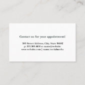 女性の顔マッサージ 名刺 (裏面)