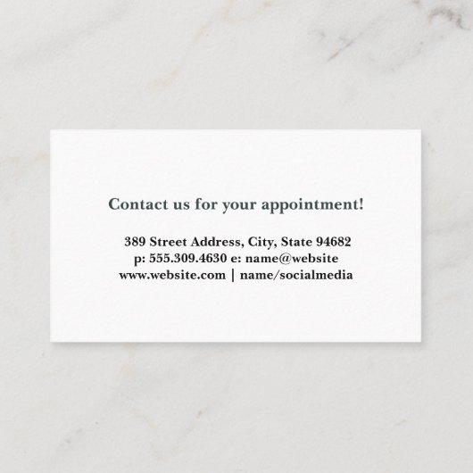 女性の顔マッサージ 名刺 (裏面)