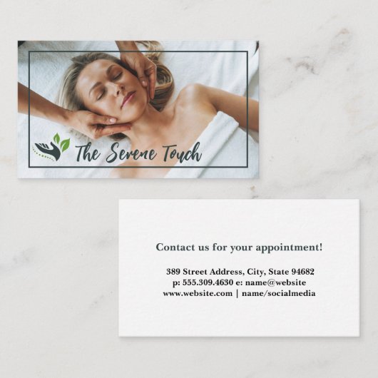 女性の顔マッサージ 名刺 (正面/裏面)