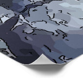 女性の顔抽象芸術 ポスター (角)