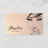 女性の顔美しいサロンとスパ金ゴールド 名刺 (正面)