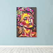 女性の顔 キャンバスプリント (インサイチュ (ウッドフロア))