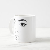 女性の顔 コーヒーマグカップ (正面左)