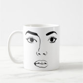 女性の顔 コーヒーマグカップ (左)