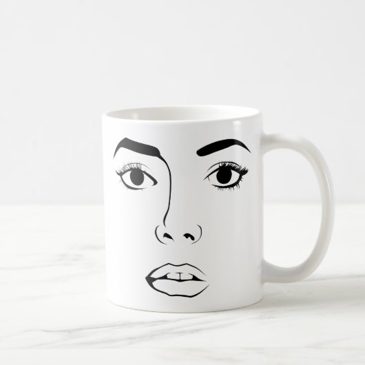女性の顔 コーヒーマグカップ (右)