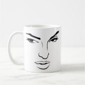女性の顔 コーヒーマグカップ (左)