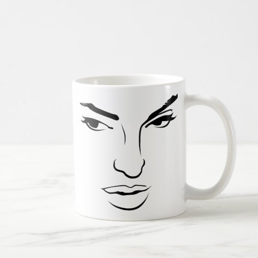 女性の顔 コーヒーマグカップ (右)