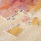 女性の顔 – 水色絵を描の ジグソーパズル (側面)