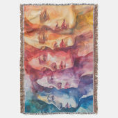 女性の顔 – 水色絵を描の スローブランケット (正面縦)