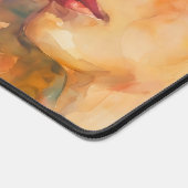 女性の顔 – 水色絵を描の デスクマット (コーナー)