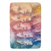 女性の顔 – 水色絵を描の バスマット (正面縦)