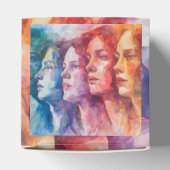 女性の顔 – 水色絵を描の フェイバーボックス (上部)