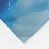 女性の顔 – 水色絵を描の フリースブランケット (角)