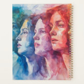 女性の顔 – 水色絵を描の プランナー手帳 (裏面)