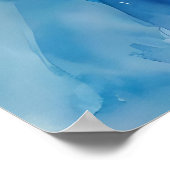 女性の顔 – 水色絵を描の ポスター (角)