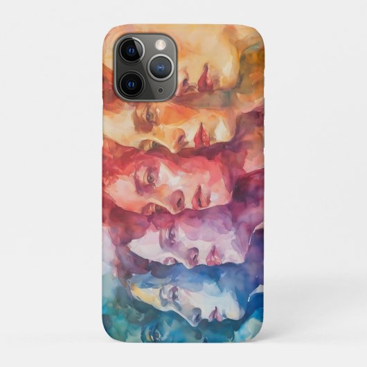 女性の顔 – 水色絵を描の Case-Mate iPhoneケース (裏)