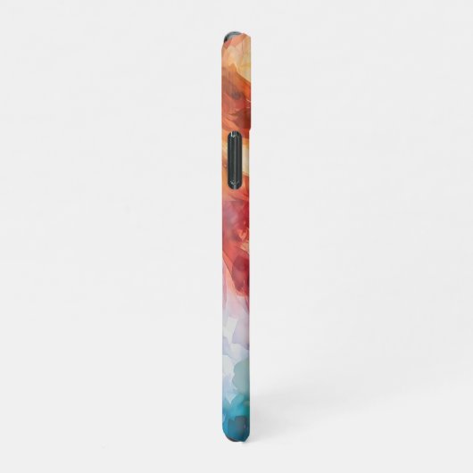 女性の顔 – 水色絵を描の iPhoneケース (右側)