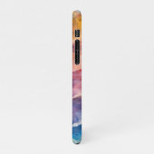 女性の顔 – 水色絵を描の iPhoneケース (左側)