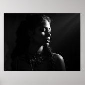 女性の顔B&W写真のシルエット ポスター (正面)