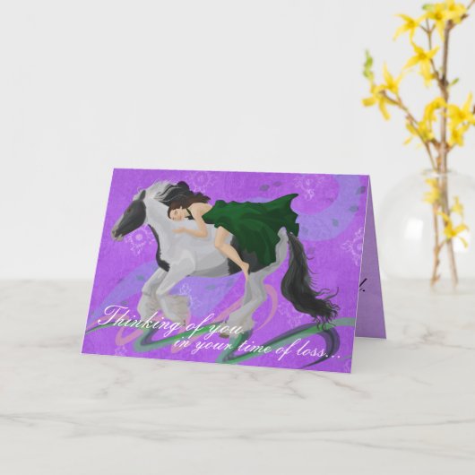 女性の馬の共感表 カード (黄色い花)