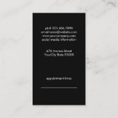 女性の髪のフローリングロゴ |ヘアピン 予約カード (裏面)