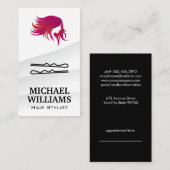 女性の髪のフローリングロゴ |ヘアピン 予約カード (正面/裏面)