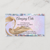 女性の髪 |ハサミのパンチカード |グリッター《写真》ぼけ味 ロイヤリティカード (裏面)