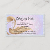 女性の髪 |ハサミのパンチカード |レンガの壁 ロイヤリティカード (裏面)