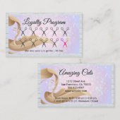 女性の髪 |ハサミのパンチカード |レンガの壁 ロイヤリティカード (正面/裏面)