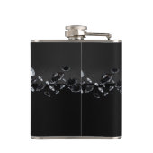 女性の黒いきらめく白いダイヤモンド フラスク (裏面)