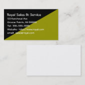 女性の黒と緑の名刺 名刺 (正面/裏面)