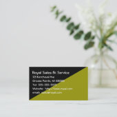 女性の黒と緑の名刺 名刺 (スタンド正面)