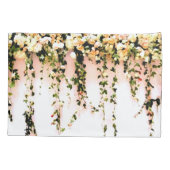 女性の10代のな女の子のボヘミアのモモのばら色の花柄 枕カバー (裏面)