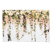 女性の10代のな女の子のボヘミアのモモのばら色の花柄 枕カバー (正面)