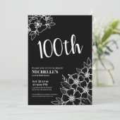 女性の100歳の誕生日パーティー 招待状 (スタンド正面)