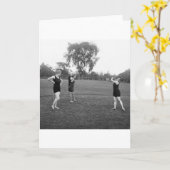 女性の20年代のゴルフファッション カード (黄色い花)